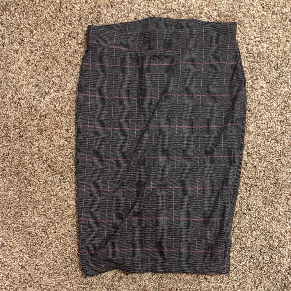 Torrid Black and Pink Plaid Pencil Skirt